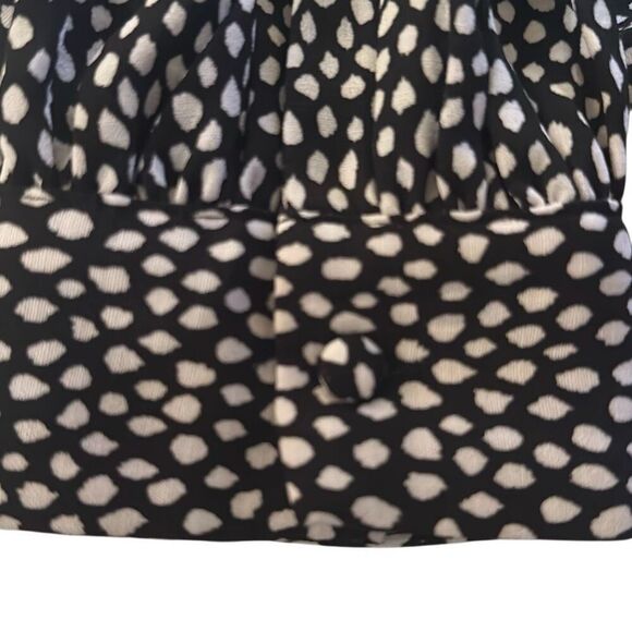 *New* Nine West Black Dot Abstract Button Front Balloon Sleeve Tunic Ladies 2X - Picture 2 of 12